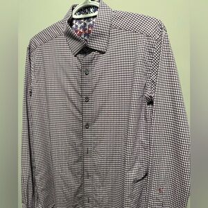 Robert Graham Purple and White Checkered Shirt